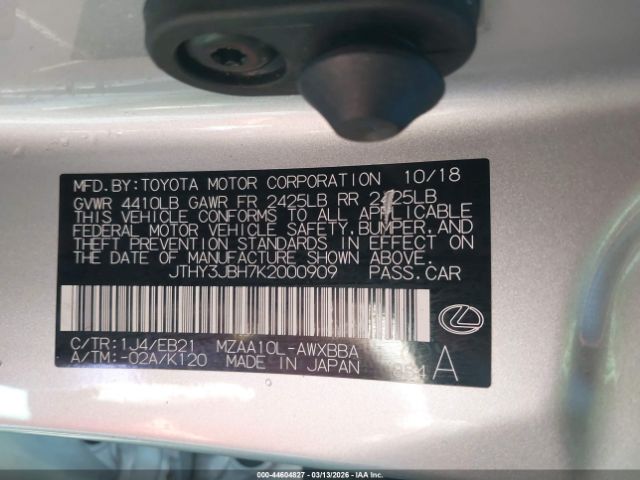 2019 Lexus UX200 Gray Used Parts - Image 10